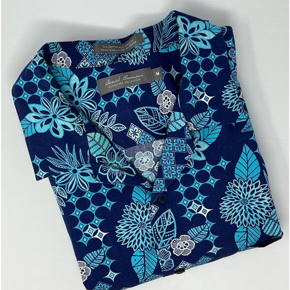 Daniel Cremieux Signature RN58909 Cotton Blend Men's Hawaiian Shirt Size M - Picture 1 of 9